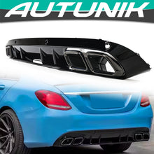 C63s Optik Heckdiffusor Diffusor Endrohre Schwarz für Mercedes W205 S205 Seriens.