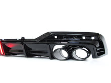 Schwarz glänzender Heckdiffusor + Auspuffendrohre für Audi A5 B9 S-line S5 2020-2023 Sport Stoßfängerdiffusor