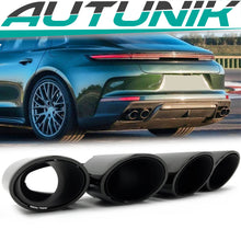 Schwarz Glanz Auspuffblenden Endrohre für Porsche Panamera 972 2024+ et314