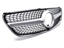 Diamantgrill Kühlergrill Front Grill Schwarz & Silber für Mercedes V-Klasse W447 2014-2019 Vor MOPF