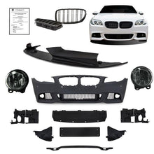 Front Stoßstange Kühlergrill Nebelscheinwerfer Matt Schwarz Passend für BMW 5er F10 F11 2011-2017