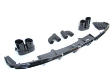 Schwarz glänzender Heckdiffusor + Auspuffendrohre für Audi A5 B9 S-line S5 2020-2023 Sport Stoßfängerdiffusor