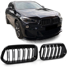 Sport Kühlergrill Doppelsteg Grill Nieren Schwarz Glanz Passend für BMW X2 F39 ab 18