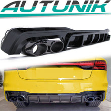 Diffusor Heckdiffusor Auspuffblenden Schwarz für AUDI A7 C8 4K S7 Sportback S Line 2018+ di85