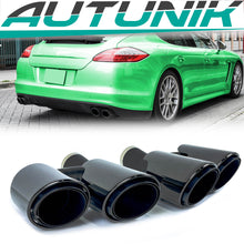 Auspuffblende Endrohre Endrohrblende Schwarz für Porsche Panamera 970 2009-2013 et215