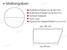 Chrom Auspuffblenden Endrohre Blenden Passend Für 65mm Rundes Rohr AUDI A3 8P 8V A1 8X TT BMW 4er F32 F33 F36 5er F10 F11 Universal