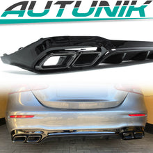 NUR FÜR BENZIN Schwarz Heckdiffusor Diffusor + Auspuff für Mercedes W213 S213 E43 AMG Line di33