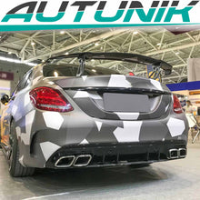 Diffusor Heckdiffusor + Chrom Auspuffblenden für Mercedes Benz C Klasse W205 S205 C43 AMG Line di62
