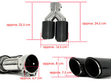 Glanz Carbon Duplex Sportauspuff Auspuffblenden Endrohre Passend für AUDI BMW Benz Universal 62-66mm et256