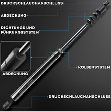 2x Gasfeder Heckklappe Dämpfer Kofferraum L=505mm für VW Touran 1T1 1T2 03-10