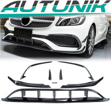 Schwarz Aero-Kit Flaps Frontlippe für Mercedes W176 Spoiler A45 AMG Line 15-18 di24