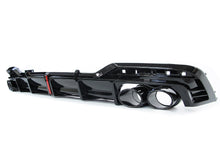 Schwarz glänzender Heckdiffusor + Auspuffendrohre für Audi A5 B9 S-line S5 2020-2023 Sport Stoßfängerdiffusor