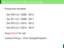 Spiegelkappen Außenspiegelkappen Carbon Fiber Passend für BMW 3er E92 E93 LCI 2010-2013 1er E81 E82 E87 E88 LCI 2010-2012