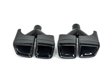 Auspuffblende Endrohr Blenden Y Eckig Schwarz für Mercedes CLS C218 C219 W221 S63 AMG