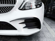 Aero-Kits Flaps Flossen Vorne Flaps Schwarz Glanz für Mercedes Benz C Klasse W205 C205 S205 AMG-Line 2019-2023