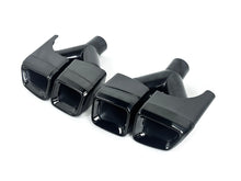Auspuffblende Endrohr Blenden Y Eckig Schwarz für Mercedes CLS C218 C219 W221 S63 AMG