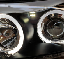 LED Angel Eyes Scheinwerfer mit E-Prüfzeichen Passend für BMW 3er E90 E91 05-08 Schwarz