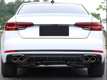 Heckdiffusor Diffusor + Auspuffblenden Schwarz für Audi A4 Avant B9 S Line 2015-2019