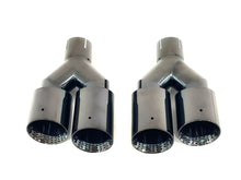 NEU Schwarz Y Style Auspuffblenden Duplex Blenden Endrohre Passend für AUDI BMW Mercedes Universal 62-65mm et284