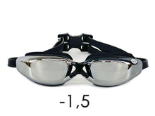 Schwimmbrille mit Sehstärke Antibeschlag UV-Schutz Goggles mit Spiegel -1,5 bis -7,5 für Männer Frauen