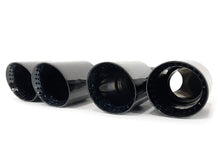NEU Schwarz Y Style Auspuffblenden Duplex Blenden Endrohre Passend für AUDI BMW Mercedes Universal 62-65mm et284