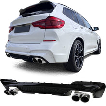 Diffusor Heckdiffusor + Auspuffblenden Endrohre Chrom Passend für BMW X3 G01 ab 2018