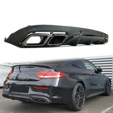 Diffusor Heckdiffusor Auspuffblenden Schwarz für Mercedes C-Klasse C205 Coupe A205 Cabrio C43 AMG Line di7