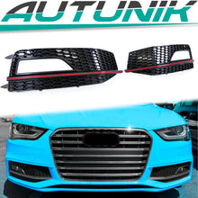 Lüftgitter Nebelscheinwerfer Blenden mit ROT Leisten für Audi A4 S4 B8.5 S-Line 2012-2015
