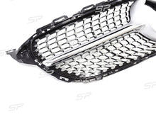 Silber Diamantgrill Kühlergrill Front Grill für Mercedes C-Klasse W205 S205 C205 C43 AMG Facelift 2019+ fg62