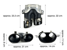 NEU Heckdiffusor Auspuff Blenden Schwarz Glanz für Mercedes C Kl. W205 S205 Seriens. di212
