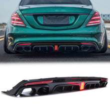 Diffusor Heckdiffusor + Auspuffblenden Schwarz für Mercedes S-Klasse W222 V222 AMG Line 2013-2017 di136