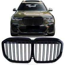 Schwarz Kühlergrill Grill Nieren Doppelsteg Passend für BMW X7 G07 mit Kamera ab19