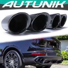 Schwarz Auspuff Auspuffblenden Endrohre für Porsche Cayenne 92A V6 MOPF 14-17