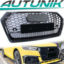 Schwarz Glanz Wabengrill Front Grill für Audi Q5 FY Kühlergrill 2017-2020 mit PDC