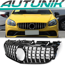 Autunik Kühlergrill Grill Panamericana Chrom für Mercedes Benz R172 SLC 2016 2017 2018 2019 2020