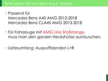 Autunik Auspuffblenden Endrohrblende für Mercedes Benz W176 A45 AMG CLA Klasse C117 X117 CLA 45 AMG et47