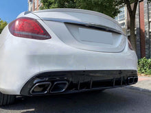 C63s Optik Heckdiffusor Diffusor Endrohre Schwarz für Mercedes W205 S205 Seriens.