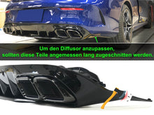 Heckstoßstange Diffusor Schwarz Quad Auspuffspitzen für Benz W205 C205 Coupe A205 Cabrio di18