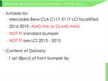 Frontspoiler Splitter Flaps Stoßstange Aero-Kit für Mercedes CLA Spoiler C117 X117 CLA 45 AMG Line  2016-2019 pz210