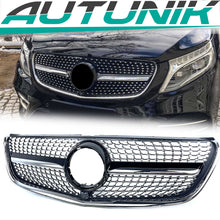 Diamant Kühlergrill Front Grill Schwarz für Mercedes Benz V-Klasse W447 V250 V260 14-19 fg353
