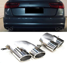 Auspuffblenden Endrohre Silber für Audi A6 4G C7 Limo Avant 2015-2018