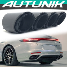 Schwarz Glanz Auspuffblenden Endrohre für Porsche Panamera 4S 16-23 et332