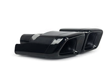 Auspuffblende Endrohr Blenden Y Eckig Schwarz für Mercedes CLS C218 C219 W221 S63 AMG
