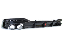 Schwarz glänzender Heckdiffusor + Auspuffendrohre für Audi A5 B9 S-line S5 2020-2023 Sport Stoßfängerdiffusor