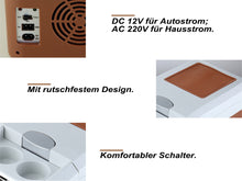 15L 2 In 1 Mini Kühlschrank Tragbar Kleine Schrankbox AC/DC für Auto Büro Camping Outdoor