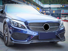 Schwarz Diamantgrill Kühlergrill Grill für Mercedes Benz C-Klasse W205 C205 A205 S205 C43 AMG 2014 - 03/2018 pz128