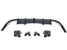 Schwarz glänzender Heckdiffusor + Auspuffendrohre für Audi A5 B9 S-line S5 2020-2023 Sport Stoßfängerdiffusor