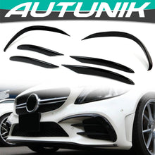 Front Stoßstange Aero Flaps Fins Flossen Splitter für Mercedes W205 C205 S205 AMG Line 2019+