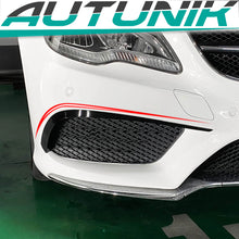 Autunik Schwarz Glanz Front Stoßstange Flossen Flaps für Mercedes Benz E Kl. C207 Coupe AMG Line 2013-2016 pz60