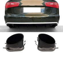 Auspuffblenden Endrohre Auspuff Schwarz Oval für Audi A6 C7 4G 2012-2019